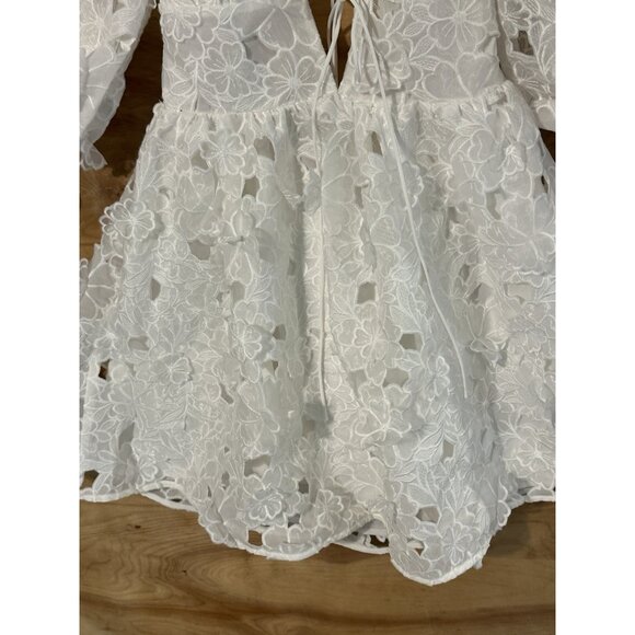 White For Love And Lemons  Woman Small Leighton Mini Dress White Wedding Floral - Picture 7 of 12